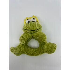 Vintage Frog Baby Rattle Plush